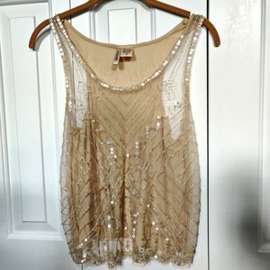Passport Sheer Sequin tank top
